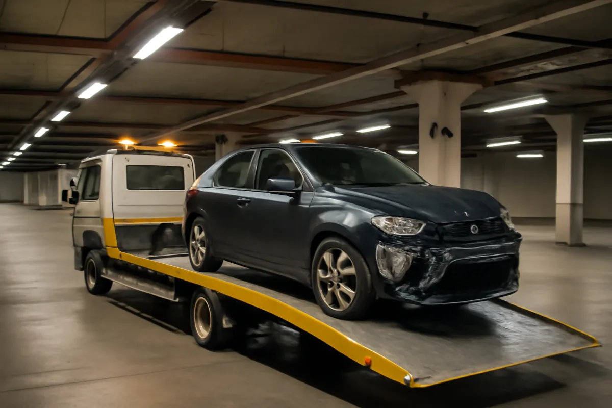 Carroattrezzi per auto incidentate in garage sotterranei: la soluzione dedicata che evita spese doppie
